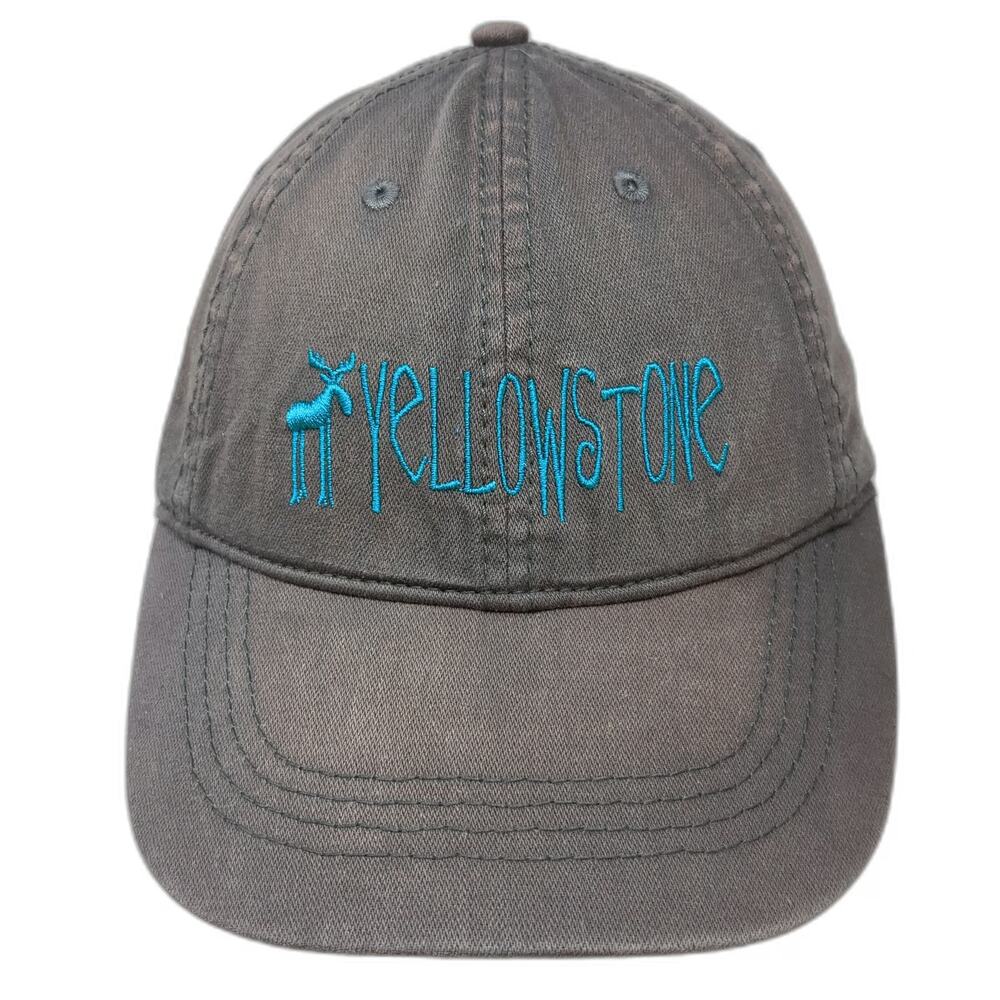 Ace USA Baseball Cap Gray One Size Yellowstone National Park Moose Blue Logo Hat